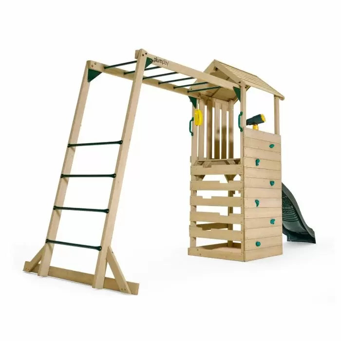 Plum Lookout Tower Playcentre with Monkey Bars | Wooden Adventure Playset for Kids (Incl. Free Perth Delivery)