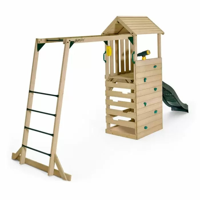 Plum Lookout Tower Playcentre with Monkey Bars | Wooden Adventure Playset for Kids (Incl. Free Perth Delivery)