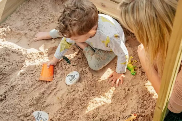 Plum Sandpit with Canopy | Large Wooden Sandbox for Outdoor Play