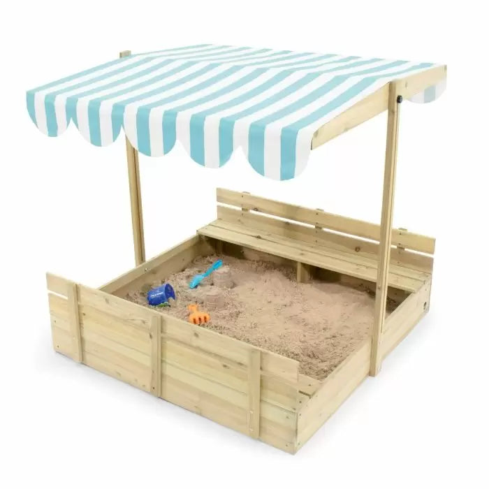 Plum Sandpit with Canopy | Large Wooden Sandbox for Outdoor Play