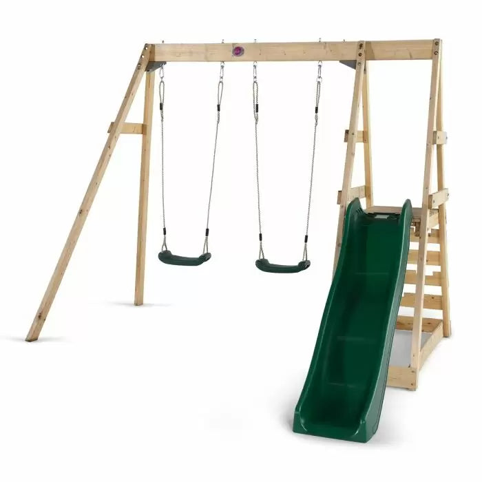 Plum Tamarin Wooden Swing Set - Natural | Durable Outdoor Swing for Kids