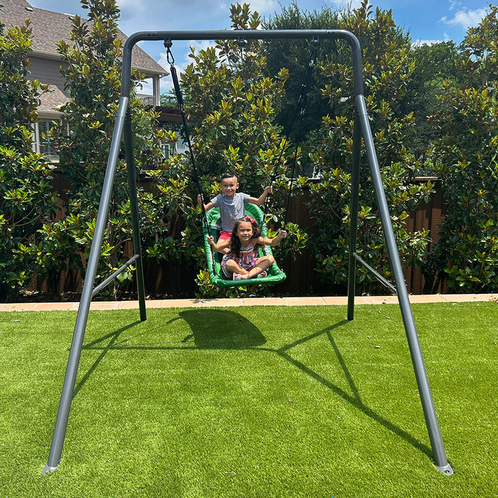 GOBAPLAY Single Swing Set with Boat Swing